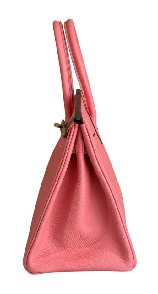 Hermes Birkin 30 Flamingo Pink Epsom Leather Gold Hardware Handbag RARE - 6