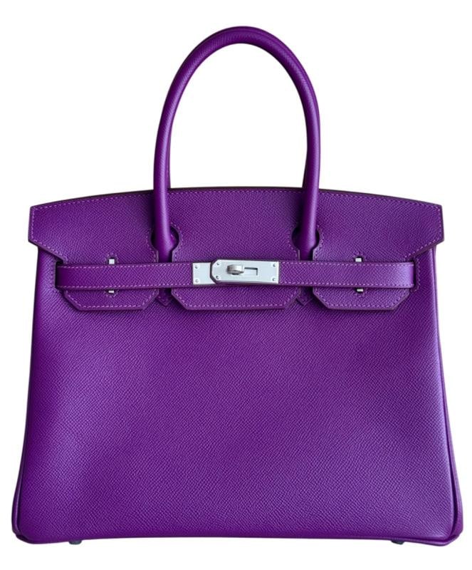 Hermes Birkin 30 Anemone Purple Epsom Leather Palladium Hardware - 2