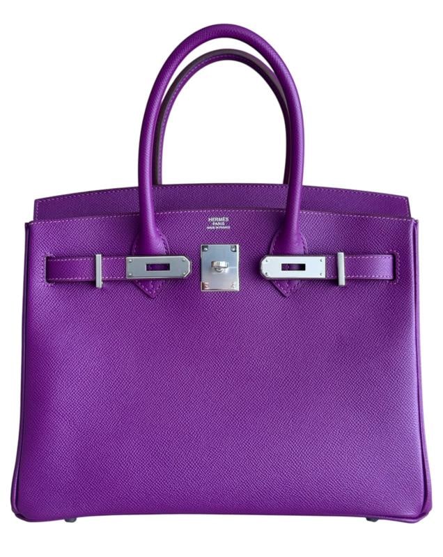 Hermes Birkin 30 Anemone Purple Epsom Leather Palladium Hardware - 3