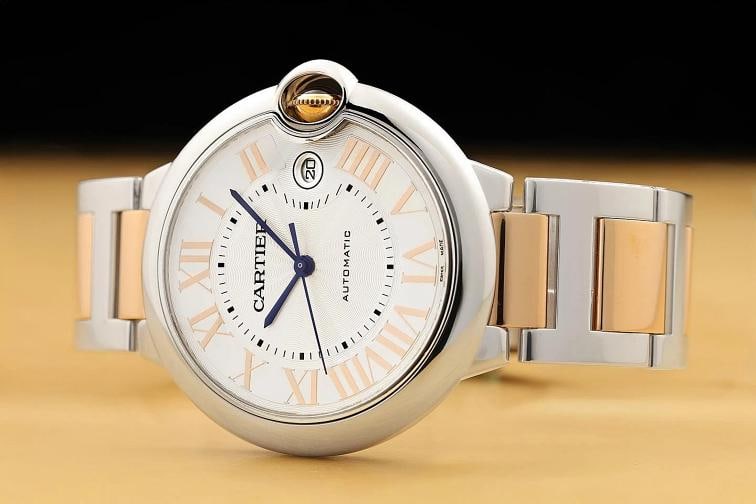 CARTIER BALLON BLEU 42MM W6920095 ROMAN 18K ROSE GOLD STAINLESS STEEL WATCH - 2