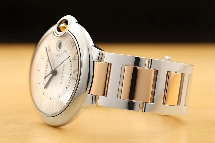 CARTIER BALLON BLEU 42MM W6920095 ROMAN 18K ROSE GOLD STAINLESS STEEL WATCH - 4
