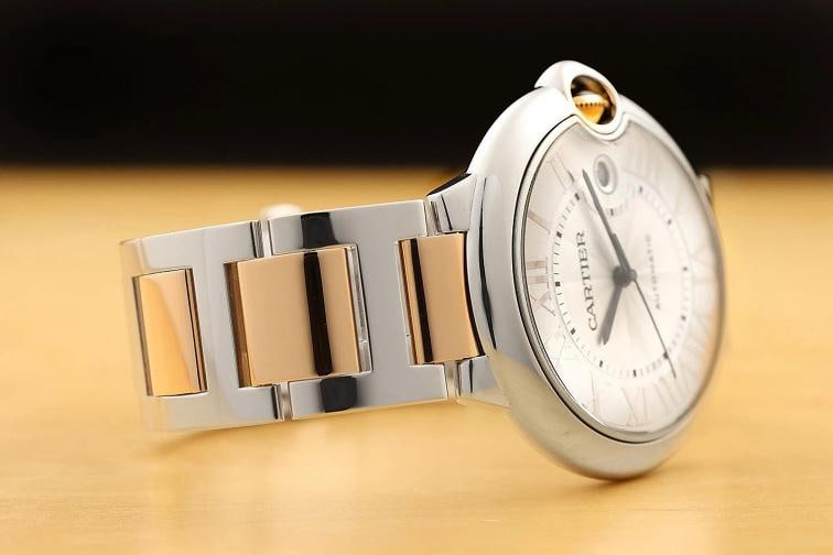 CARTIER BALLON BLEU 42MM W6920095 ROMAN 18K ROSE GOLD STAINLESS STEEL WATCH - 7