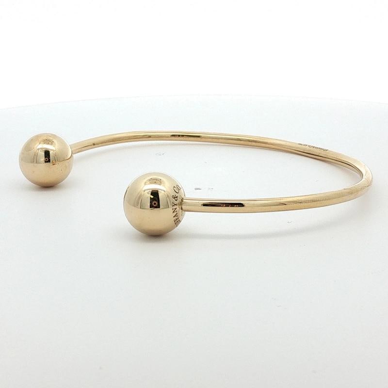 Tiffany & Co. 18K Yellow Gold HardWear Ball Wire Cuff Bracelet - 6