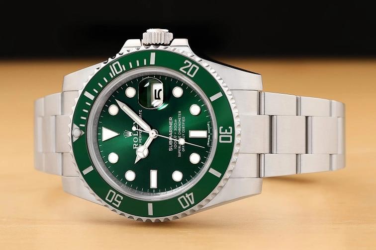2016 CARD ROLEX MENS SUBMARINER DATE 40MM 116610LV HULK GREEN STEEL OYSTER WATCH - 2