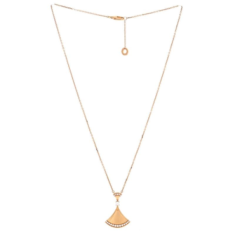 Bvlgari Divas' Dream Pendant Necklace 18K Rose Gold with Diamonds Large - 2