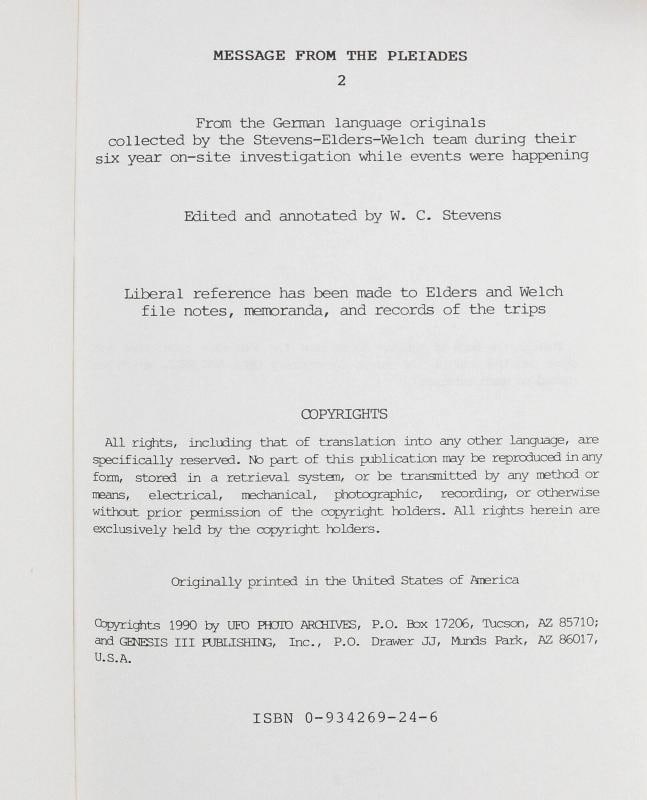 Message from the Pleiades: The Contact Notes of Eduard Billy Meier UFO 1st 1988 - 10