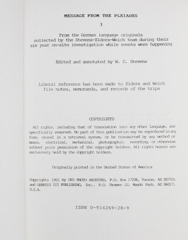 Message from the Pleiades: The Contact Notes of Eduard Billy Meier UFO 1st 1988 - 11