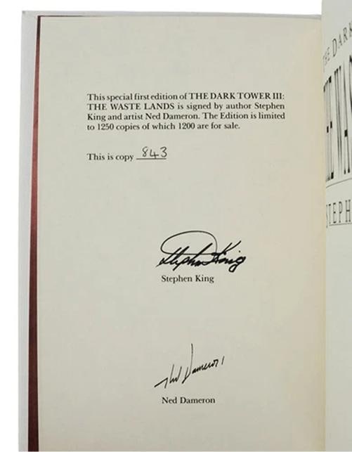 Dark Tower III The Waste Lands ~ STEPHEN KING Signed Limited First Edition 1991 - 8