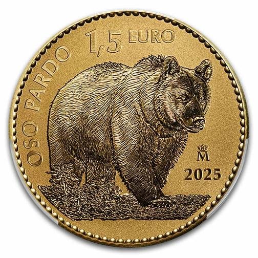 2025 Spain 1 oz Gold Reverse Proof Bear Doubloon PR-70 PCGS - 2