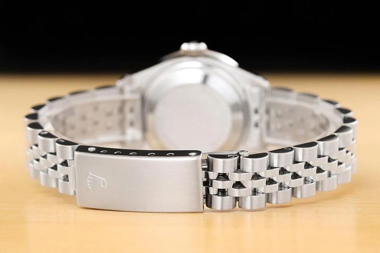 ROLEX LADIES DATE 6924 PINK DIAMOND 18K WHITE GOLD STAINLESS STEEL WATCH - 6