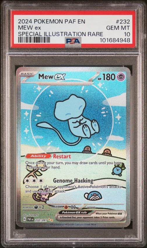 2024 POKEMON PAF EN-PALDEAN FATES SPECIAL ILLUSTRATION RARE #232 MEW EX PSA 10 (1 of 2)