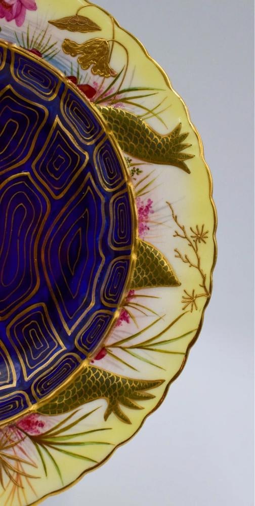 Rare Museum Quality Brownfield Artist Signed Turtle Soup Bowl/Plate Tiffany & Co - 4