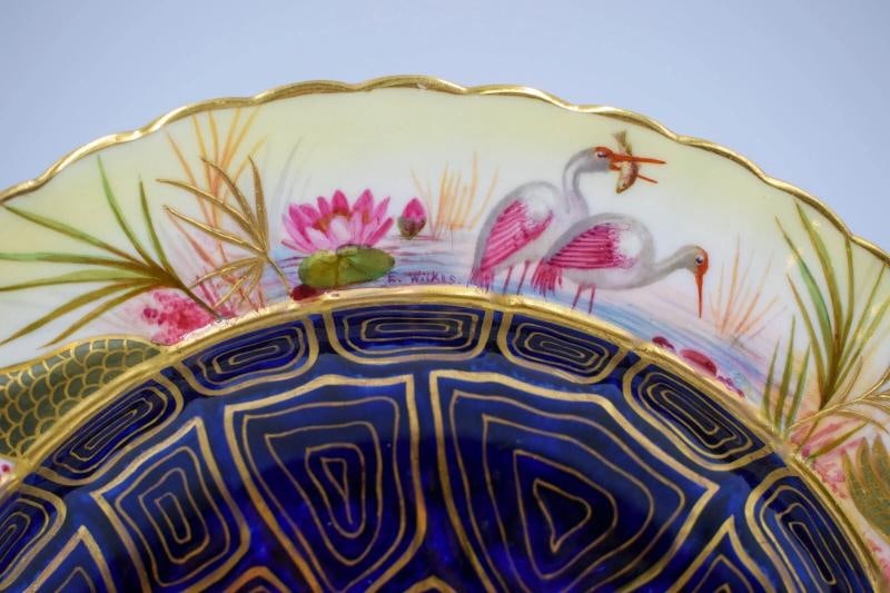 Rare Museum Quality Brownfield Artist Signed Turtle Soup Bowl/Plate Tiffany & Co - 6