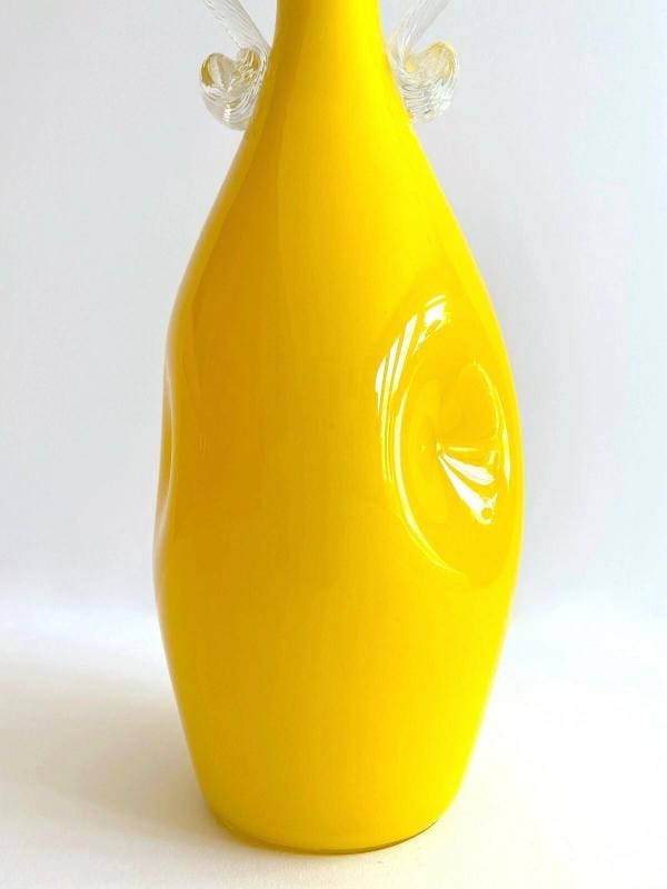 MID CENTURY MODERN EMPOLI ITALY ART GLASS VASE - 5