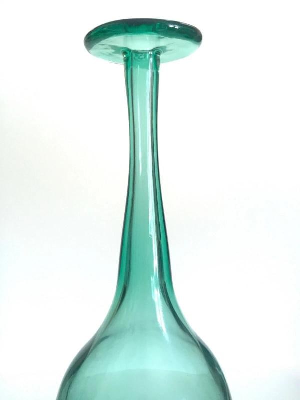 VTG RARE MID CENTURY MODERN VENINI INCALMO 2 TONE MURANO LARGE ART GLASS BOTTLE - 4
