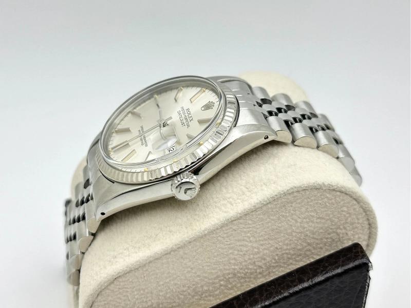 Rolex Datejust 16014 36mm Silver Dial 18k White Gold Bezel Steel Box Paper - 5