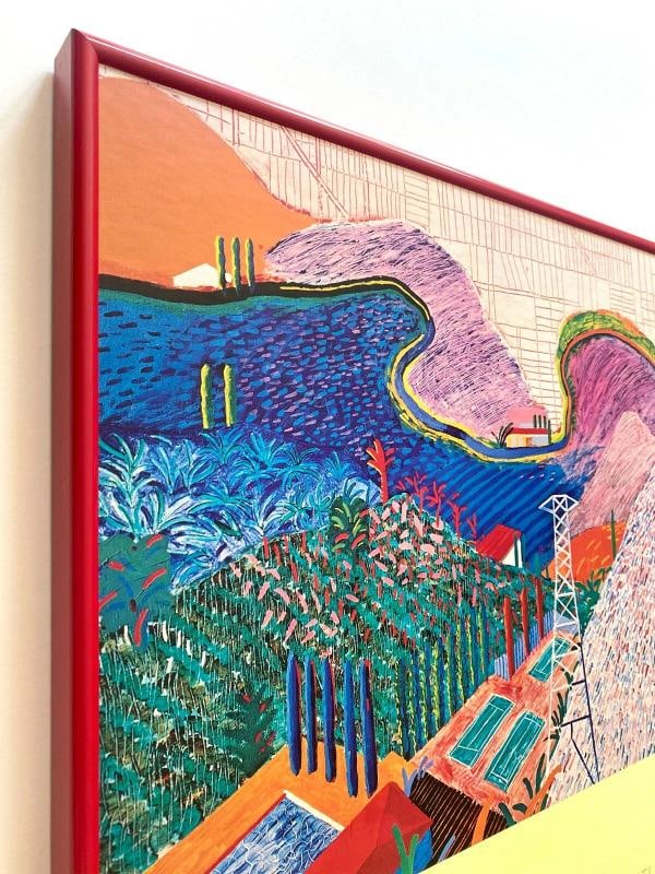 DAVID HOCKNEY RARE 1980 COLLOTYPE PRINT FRAMED MUSEUM POSTER~(38 1/4 1/4" W X 17" H X 1" D) - 4