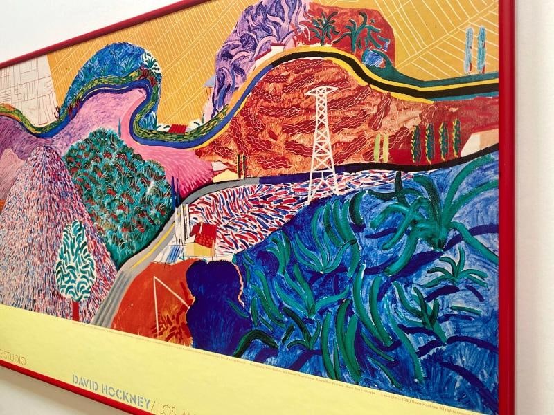 DAVID HOCKNEY RARE 1980 COLLOTYPE PRINT FRAMED MUSEUM POSTER~(38 1/4 1/4" W X 17" H X 1" D) - 9