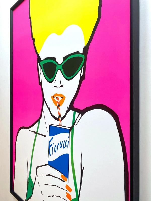 FIORUCCI RARE VINTAGE 1976 FASHION POP ART POSTER FRAMED ~(27" W X 39" H X 1 3/8" D) - 11