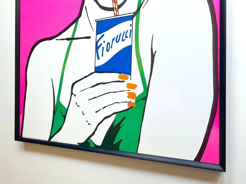 FIORUCCI RARE VINTAGE 1976 FASHION POP ART POSTER FRAMED ~(27" W X 39" H X 1 3/8" D) - 12