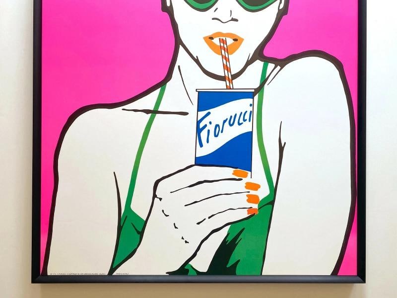 FIORUCCI RARE VINTAGE 1976 FASHION POP ART POSTER FRAMED ~(27" W X 39" H X 1 3/8" D) - 3