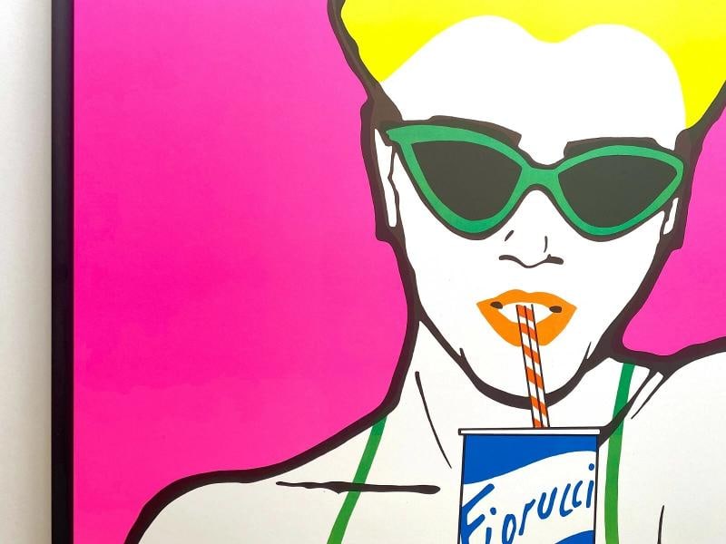 FIORUCCI RARE VINTAGE 1976 FASHION POP ART POSTER FRAMED ~(27" W X 39" H X 1 3/8" D) - 5