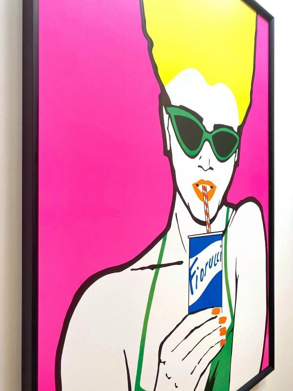 FIORUCCI RARE VINTAGE 1976 FASHION POP ART POSTER FRAMED ~(27" W X 39" H X 1 3/8" D) - 6