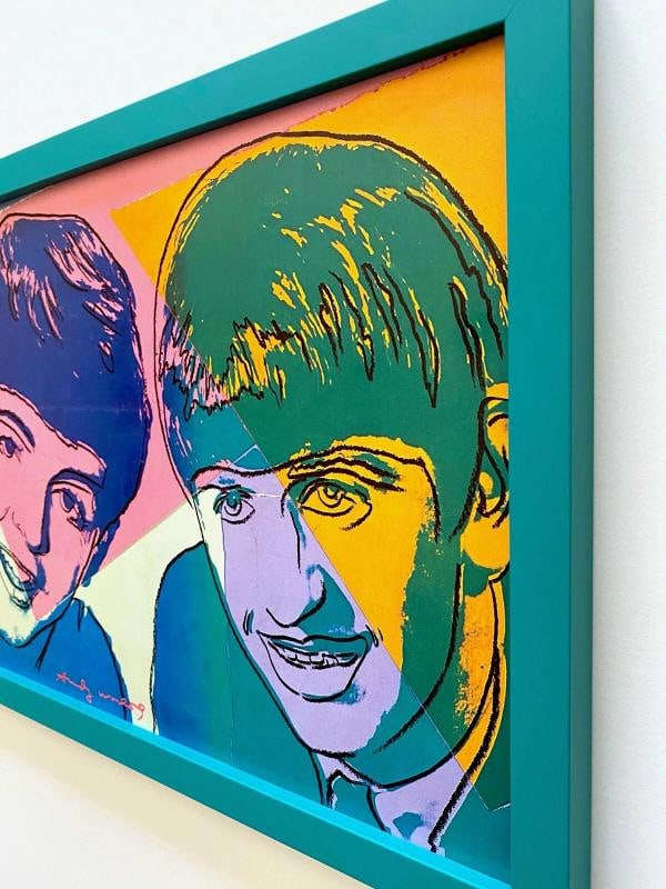 ANDY WARHOL RARE 1980 1ST ED THE BEATLES LITHOGRAPH PRINT POP ART POSTER FRAMED ~(37" W X 13 3/4" H - 10