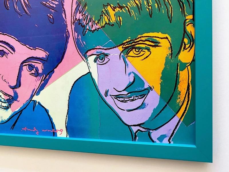 ANDY WARHOL RARE 1980 1ST ED THE BEATLES LITHOGRAPH PRINT POP ART POSTER FRAMED ~(37" W X 13 3/4" H - 12