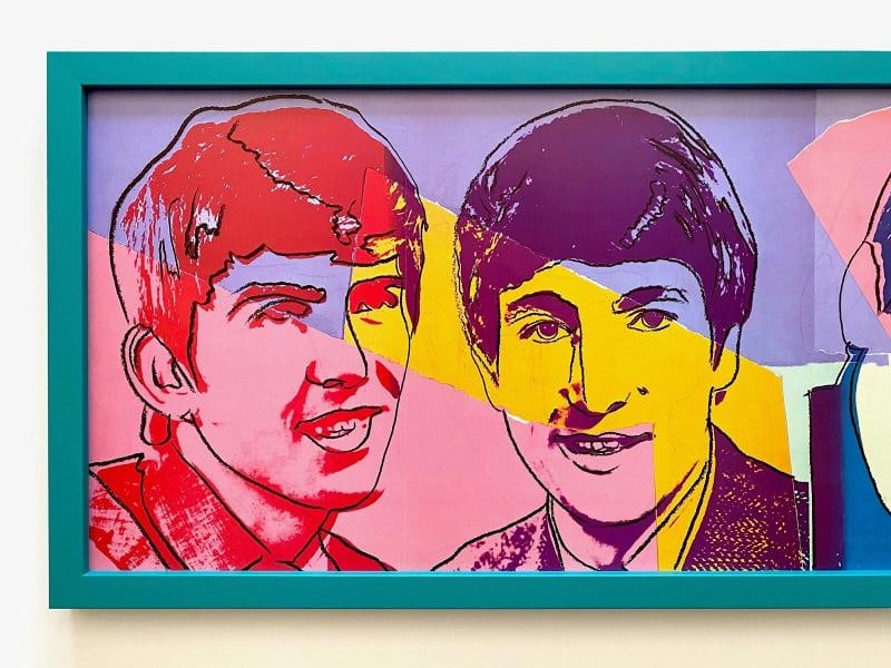 ANDY WARHOL RARE 1980 1ST ED THE BEATLES LITHOGRAPH PRINT POP ART POSTER FRAMED ~(37" W X 13 3/4" H - 2