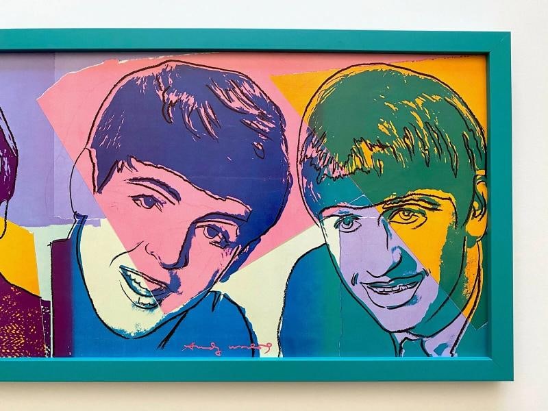 ANDY WARHOL RARE 1980 1ST ED THE BEATLES LITHOGRAPH PRINT POP ART POSTER FRAMED ~(37" W X 13 3/4" H - 3