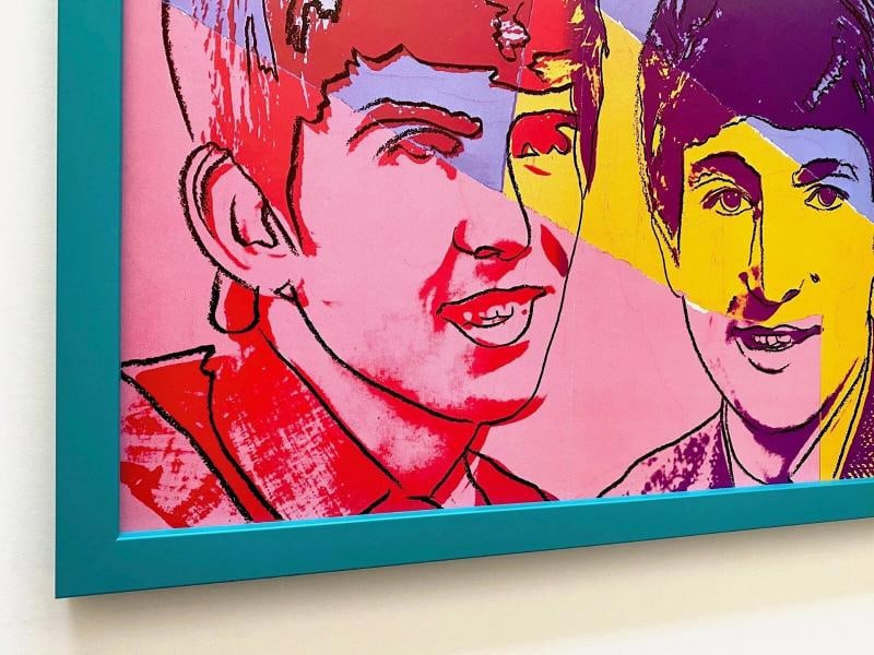 ANDY WARHOL RARE 1980 1ST ED THE BEATLES LITHOGRAPH PRINT POP ART POSTER FRAMED ~(37" W X 13 3/4" H - 6