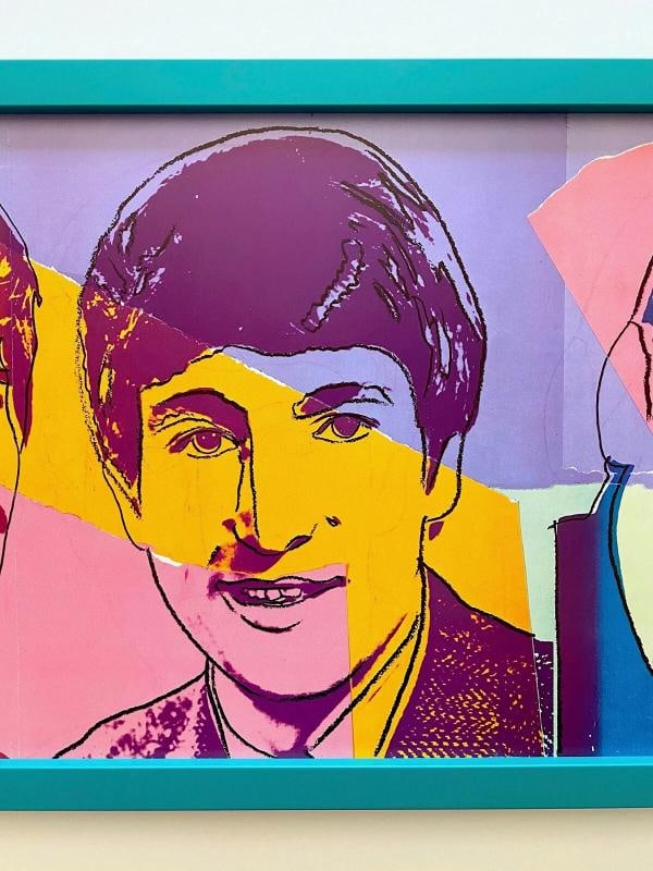ANDY WARHOL RARE 1980 1ST ED THE BEATLES LITHOGRAPH PRINT POP ART POSTER FRAMED ~(37" W X 13 3/4" H - 7