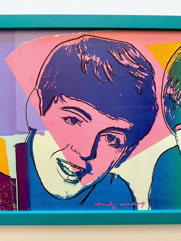 ANDY WARHOL RARE 1980 1ST ED THE BEATLES LITHOGRAPH PRINT POP ART POSTER FRAMED ~(37" W X 13 3/4" H - 9
