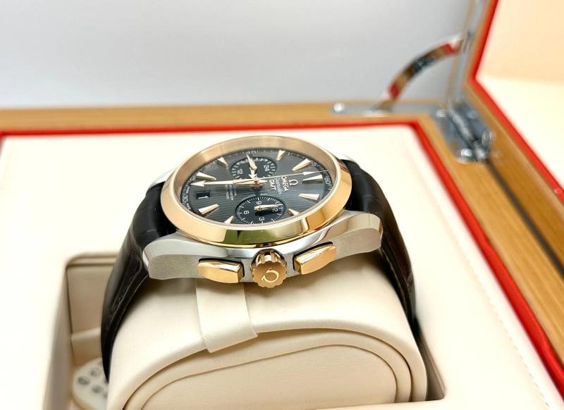 Omega Seamaster Aqua Terra GMT 231.23.43.52.06.001 43mm 18k Gold Steel Box Paper - 4