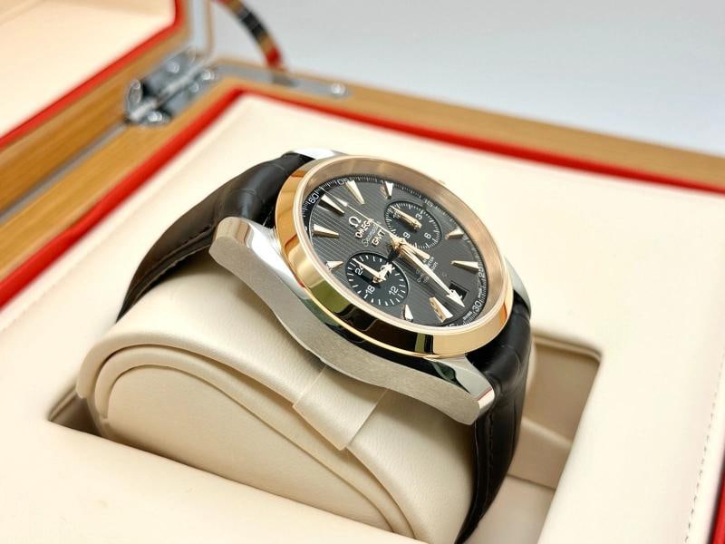 Omega Seamaster Aqua Terra GMT 231.23.43.52.06.001 43mm 18k Gold Steel Box Paper - 5