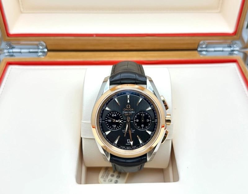Omega Seamaster Aqua Terra GMT 231.23.43.52.06.001 43mm 18k Gold Steel Box Paper - 6