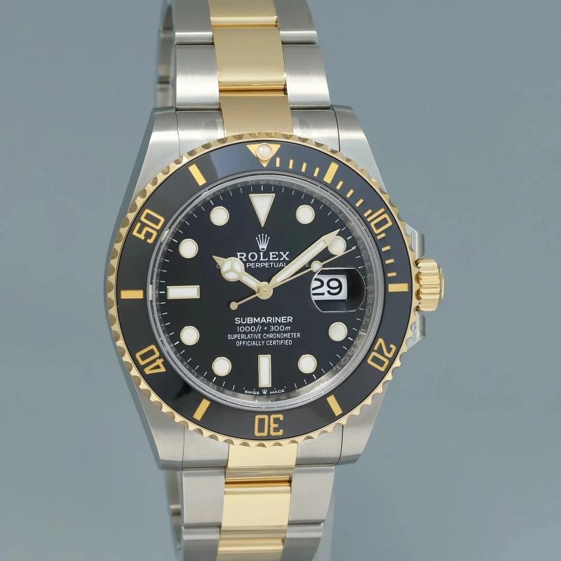 2023 NEW PAPERS Rolex 126613LN Submariner 41mm Black Two Tone Gold Steel Watch - 3