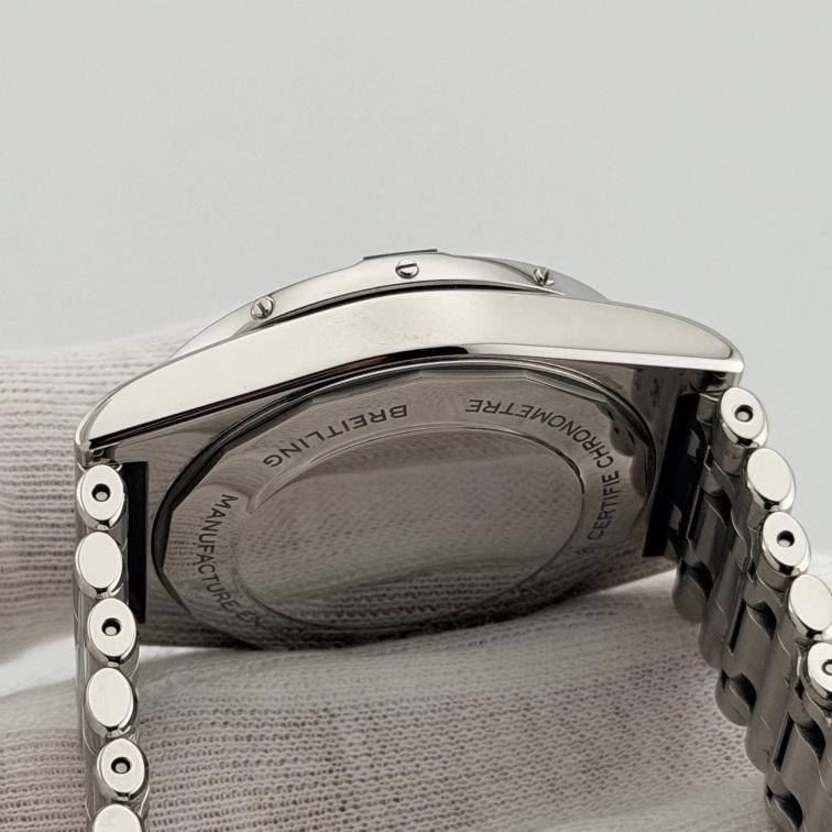 Breitling Super Chronomat A17356 38mm Diamond Bezel Blue Dial Steel Box Booklet - 10