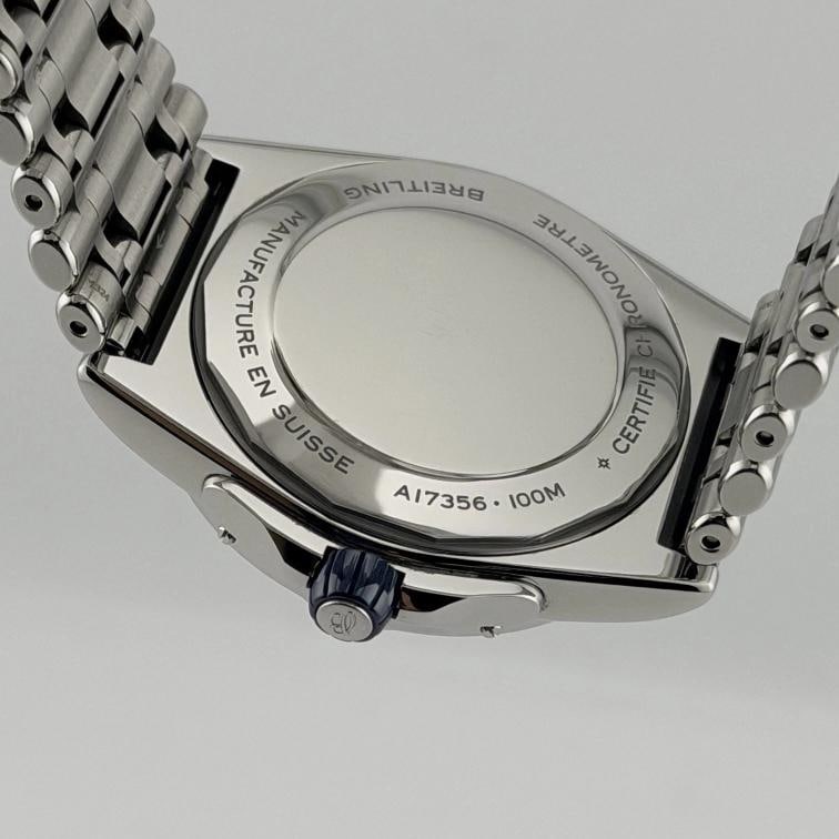 Breitling Super Chronomat A17356 38mm Diamond Bezel Blue Dial Steel Box Booklet - 8