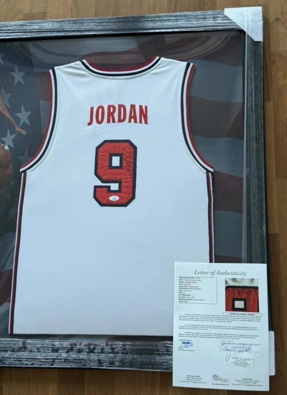 Michael Jordan Signed 1992 Team USA Dream Team Olympics Jersey Framed JSA COA - 3