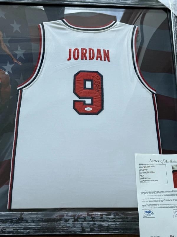 Michael Jordan Signed 1992 Team USA Dream Team Olympics Jersey Framed JSA COA - 6