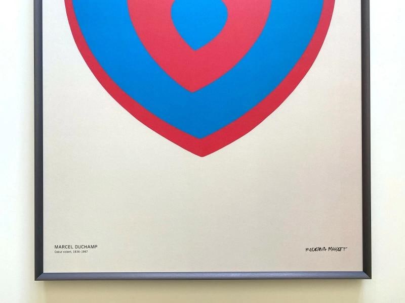 MARCEL DUCHAMP LITHOGRAPH PRINT FRAMED MODERNIST POSTER " COEUR VOLANT " 1936 - 3