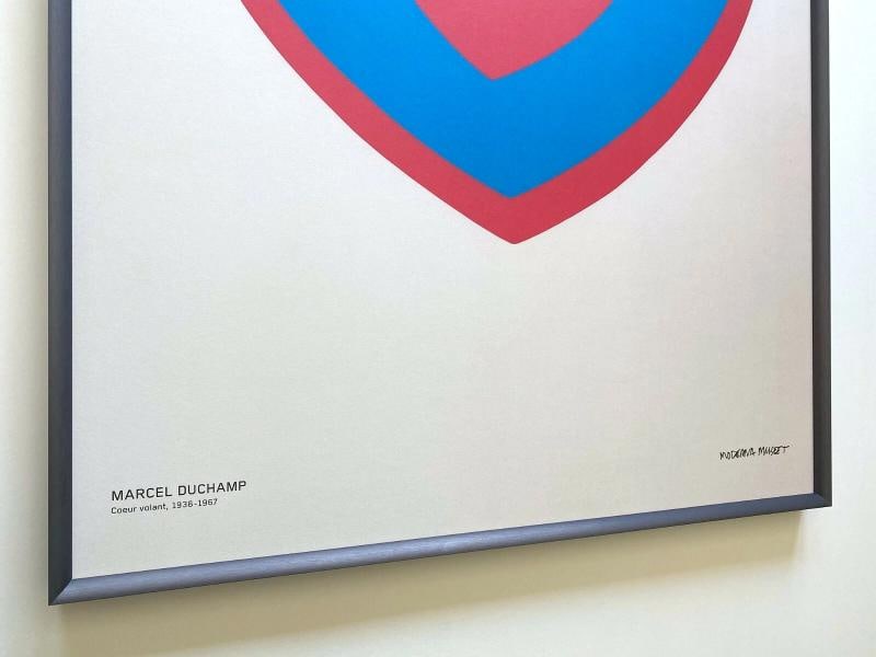 MARCEL DUCHAMP LITHOGRAPH PRINT FRAMED MODERNIST POSTER " COEUR VOLANT " 1936 - 8