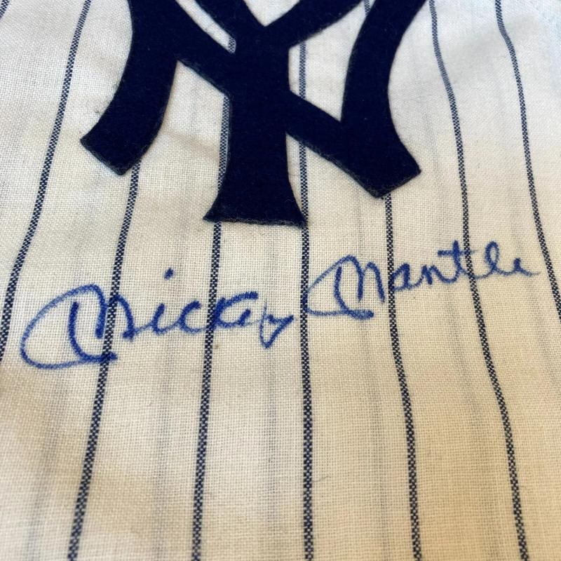 Mint Mickey Mantle Signed 1951 New York Yankees Rookie Game Model Jersey JSA COA - 4