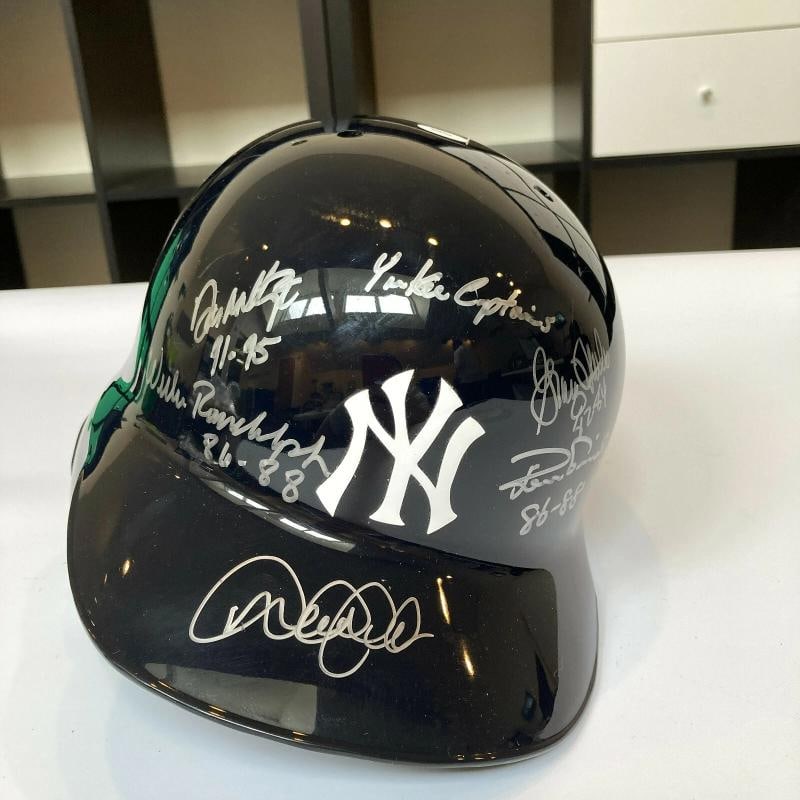 Beautiful Derek Jeter New York Yankees Captains Signed Game Helmet Steiner & MLB (1 of 7)