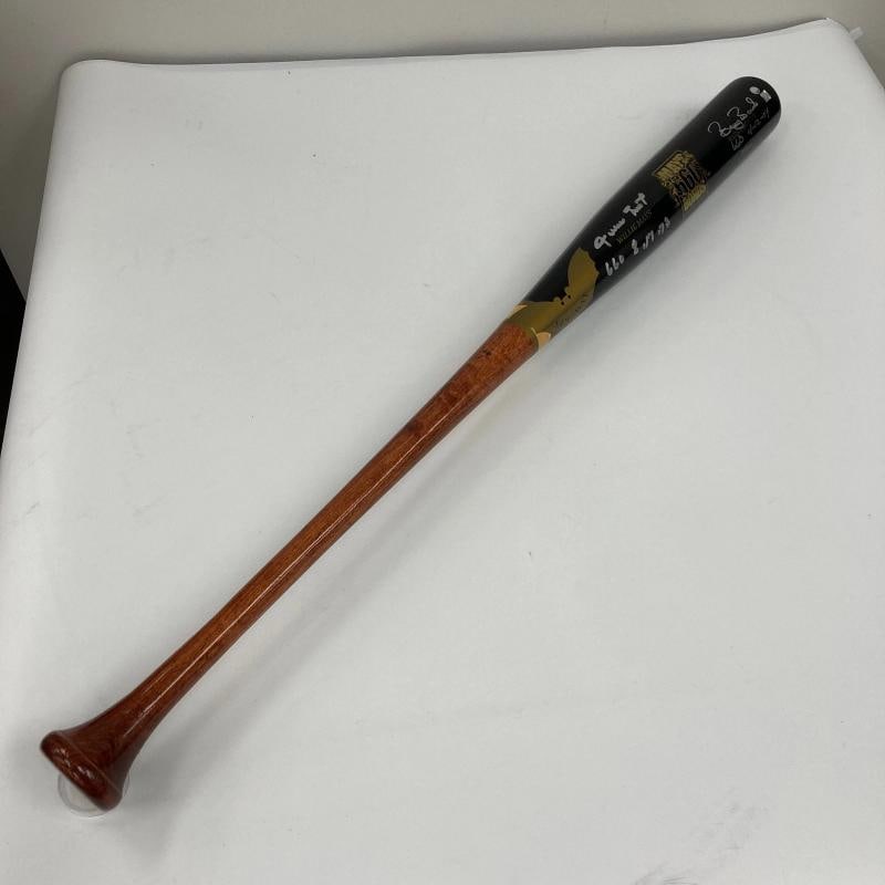 Willie Mays & Barry Bonds 660 Home Runs Signed Inscribed Baseball Bat Mays COA - 3