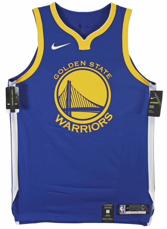 Warriors Stephen Curry Authentic Signed Blue Nike The Bay Swingman Jersey JSA - 3