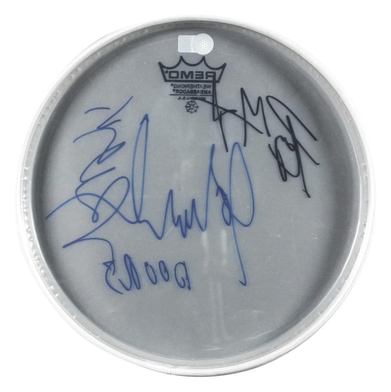 The Doors (3) Manzarek, Densmore & Krieger Signed 10 Inch Drum Head BAS #AE02871 - 2