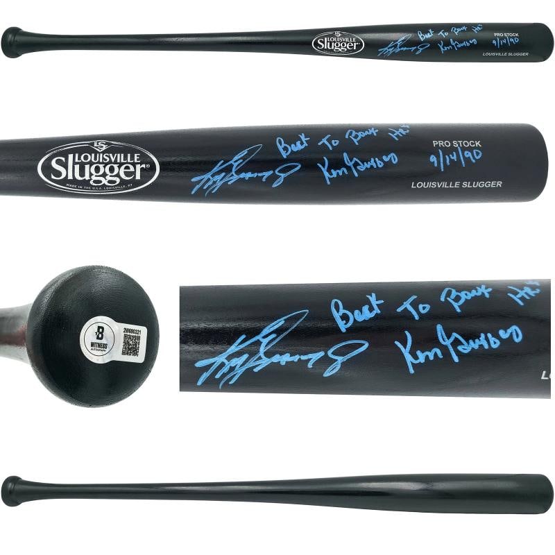 Ken Griffey Jr. & Sr Auto Black L Slugger Pro Stock Bat Mariners Back To Back HR
